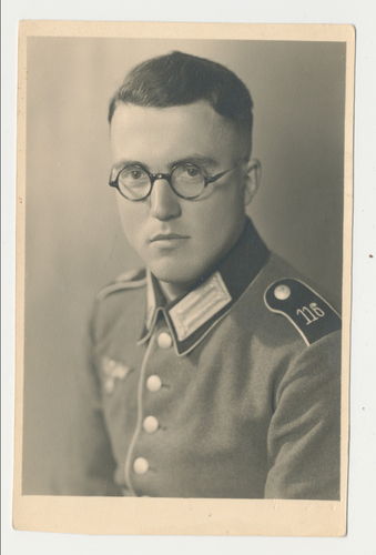 Wehrmacht Soldat Infanterie Rgt 116 Giessen - Original Portrait Foto WK2