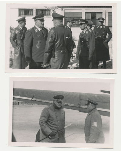 Generalfeldmarschall Hugo Sperrle 2 Original Foto and Flugzeug & mit Ritterkreuzträgern WK2