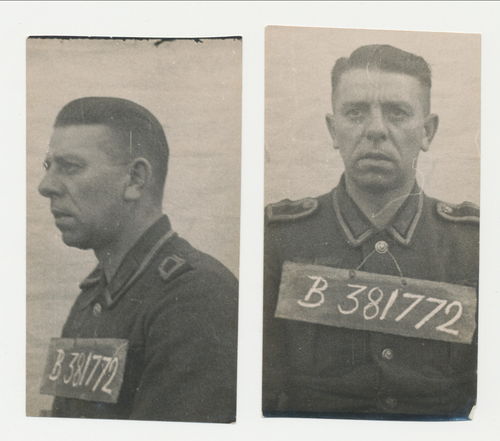 Kriegsmarine Marineartillerie gefangener deutscher Unteroffizier POW Prisoner of war 2 Original Foto