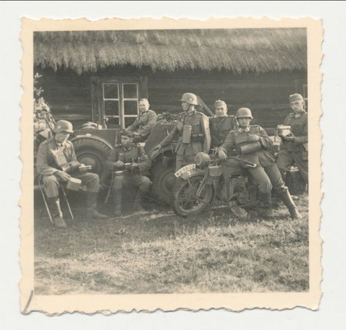 Deutsche Wehrmacht Krad Motorrad Kradmelder Kradschütze - Original Foto WK2
