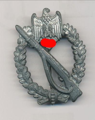Infanterie Sturmabzeichen in Silber Hersteller " BSW " mit Hersteller Fehler