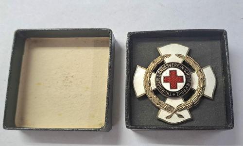 Thüringen Dienstauszeichnung Landesverband Rotes Kreuz 1921-1933 in Schachtel Etui
