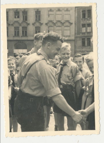 HJ Hitlerjugend FÜHRER Bann Süd Hochland mit Pimpfen Original Foto 3. Reich