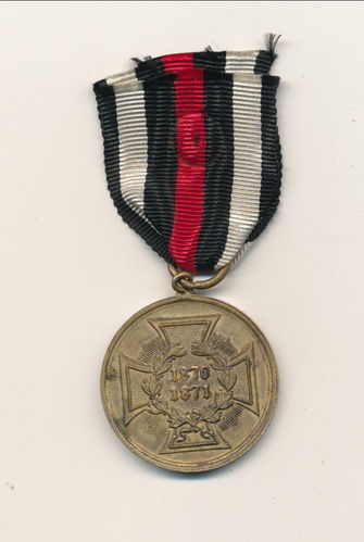 Kriegs Denkmünze Medaille 1870/71 " Dem siegreichen Heere " am Band