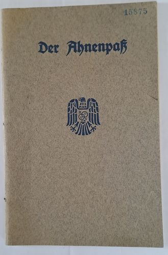 Ahnenpass deutsches Reich Josefine Ott 3. Reich