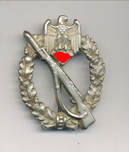 Infanteriesturmabzeichen in Silber Buntmetall Ausführung Hohlprägung des Herstellers JUNCKER
