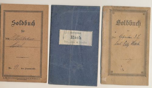 Soldbuch + Schiessbuch + Ers.Soldbuch 2 Fritz Hach Bez. Kdo Berlin IR 24 und IR 41 von 1903 - 1916