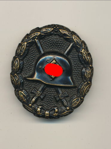 Verwundetenabzeichen in Schwarz 1. Modell Buntmetall Version LC Legion Condor Spanien - Krieg