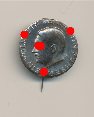 Adolf Hitler Symphatie Abzeichen an Nadel