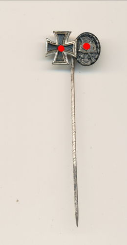 Miniatur Nadel mit EK Eisernes Kreuz 1939 & Verwundetenabzeichen Schwarz