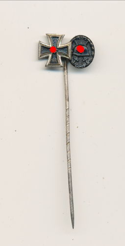 Miniatur Nadel mit EK Eisernes Kreuz 1939 & Verwundetenabzeichen Schwarz
