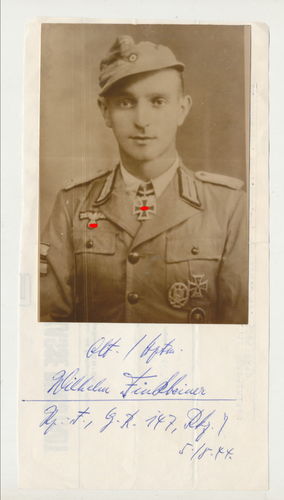 Nachkriegs Foto Ritterkreuzträger Wilhelm Findkeiner