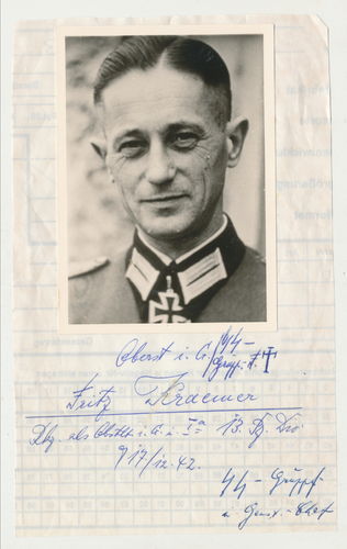 Nachkriegs Foto Ritterkreuzträger Fritz Kraemer