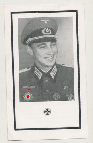 Sterbebild Major Kurt Köhler Träger des DKiG Deutsches Kreuz in Gold Nahkampf Panzer