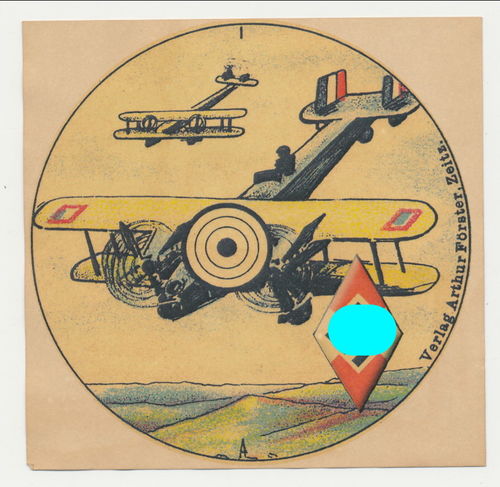 HJ Hitlerjugend Zielscheibe Mit Motiv zwei allierte Flugzeuge 3. Reich