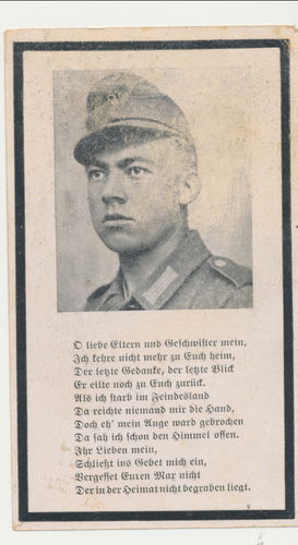 Sterbebild Max Ott Fernsprecher Nachrichten Abt gefallen Juli 1944 Ostfront
