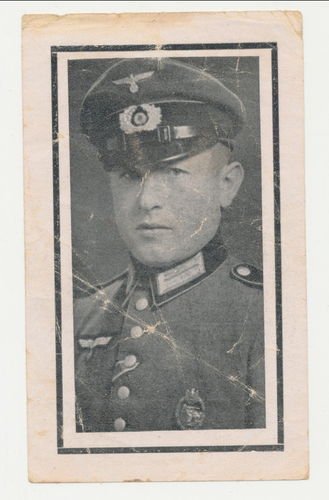 Sterbebild Jakob Plenk mit Panzerkampfabzeichen in Bronze im Bild gefallen 1944