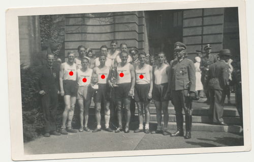Deutsche Wehrmacht Soldaten in Sporthemd Heer in Cottbus Original Foto WK2