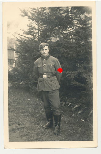 Deutsche Wehrmacht Soldat RAD Uniform mit Ordensband Armbinde Original Foto WK2