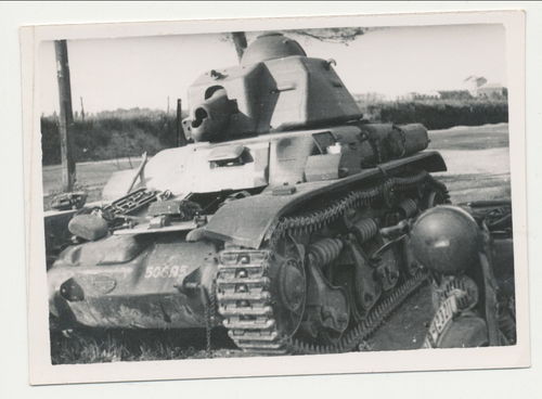 Französischer Panzer - Original Foto Frankreich WK2