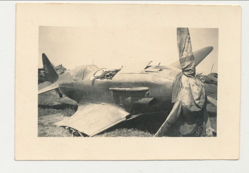 Sowjet Flugzeug abgeschossen - Original Foto WK2