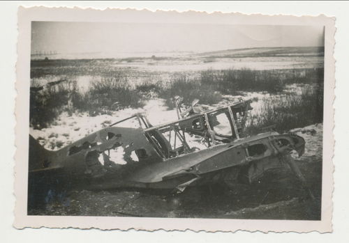 Abgeschossenes russisches Flugzeug Rata - Original Foto WK2