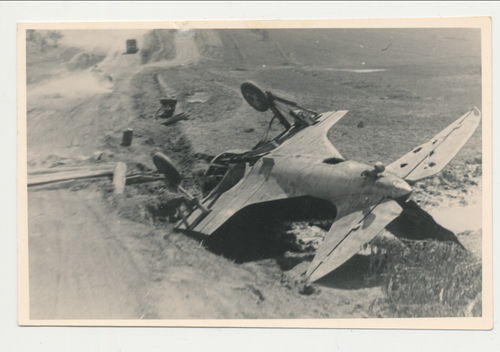 Abgeschossenes Flugzeug Wrack - Original Foto WK2