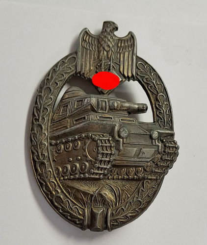 Panzerkampfabzeichen in Bronze Hersteller " AS Adolf Scholze "