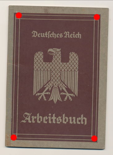 Arbeitsbuch Deutsches Reich Bereich Meiningen Wasungen Altenburg Thüringen 1935-40