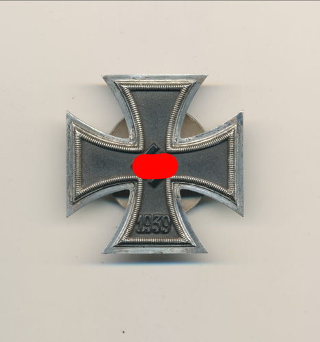 EK1 Eisernes Kreuz 1939 1. Klasse an Schraubscheibe mit Hersteller Punze L/54 Schauerte & Hoehfeld