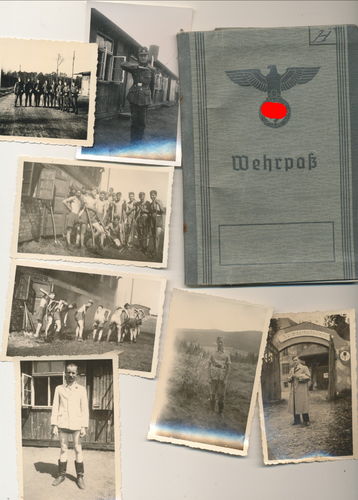 Wehrpass Hörcher WMA Schwäbisch Hall mit Eintrag RAD Reichsarbeitsdienst & 7 Fotos