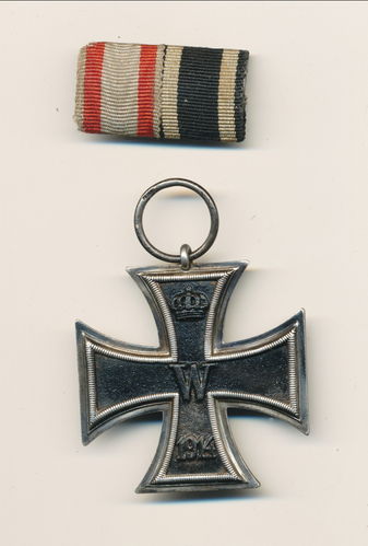 EK2 Eisernes Kreuz 2. Klasse 1914 mit Hersteller Punze und 2er Feldspange