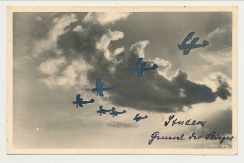 Postkarte Luftwaffe mit Original Unterschrift Autogramm Student General der Flieger