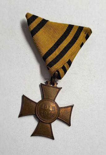 Österreich Auszeichnung Kreuz 1912 / 1913 am Dreiecksband KuK