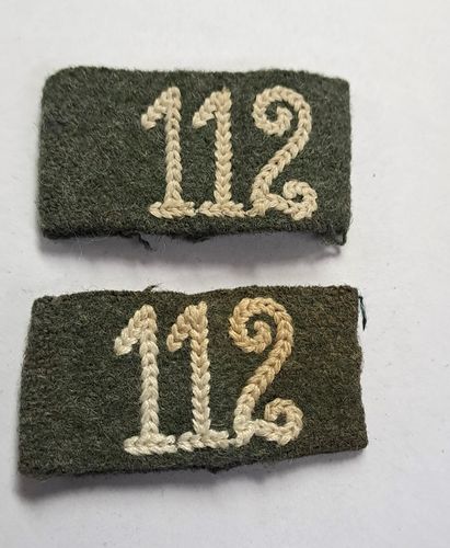 Schulterklappen Aufschübe deutsche Wehrmacht Infanterie Regiment 112