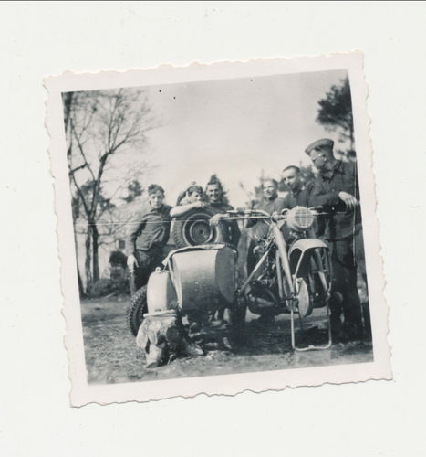 Deutsche Wehrmacht Krad Kradmelder Motorrad - Original Foto WK2