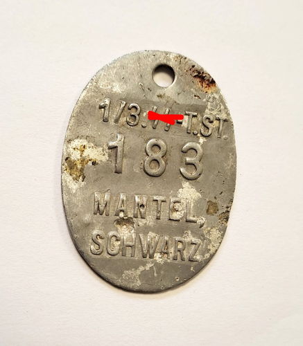 1/3 SS Totenkopf Standarte Kleider Marke für einen SS Mantel Schwarz 3. Reich