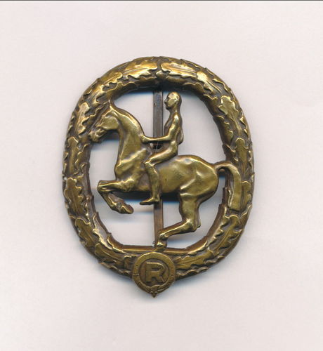 Deutsches Reiterabzeichen in Bronze Hersteller Lauer Nürnberg
