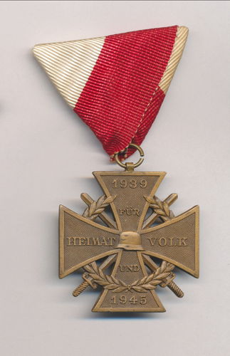 Österreich Veteranen Kreuz für Heimat & Volk 1939 - 1945 am Dreiecksband