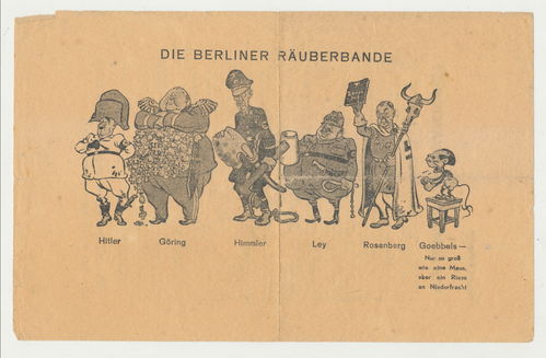Kommunistisches Propaganda Flugblatt " Die Berliner Räuberbande " WK2