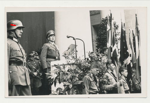 Wehrmacht Tribühne NSDAP Prominenz Polizei HJ Hitlerjugend Original Foto WK2