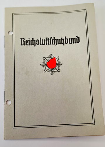 RLB Reichsluftschutzbund Luftschutz Ausweis mit Beitragsmarken Ortsgruppe Ravensburg