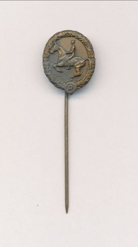 Deutsches Reiterabzeichen in Bronze 16mm Miniatur Hersteller Steinhauer & Lueck