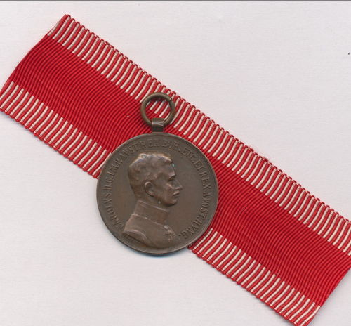 Österreich KuK Kaiser Franz Joseph Medaille in Bronze " Fortitudini "
