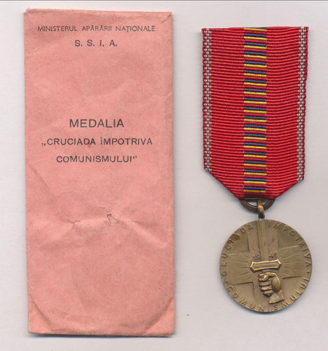 Rumänien Medaille 1941 Kreuzzug Kommunismus in Verleihungstüte auch verliehen an deutsche Soldaten